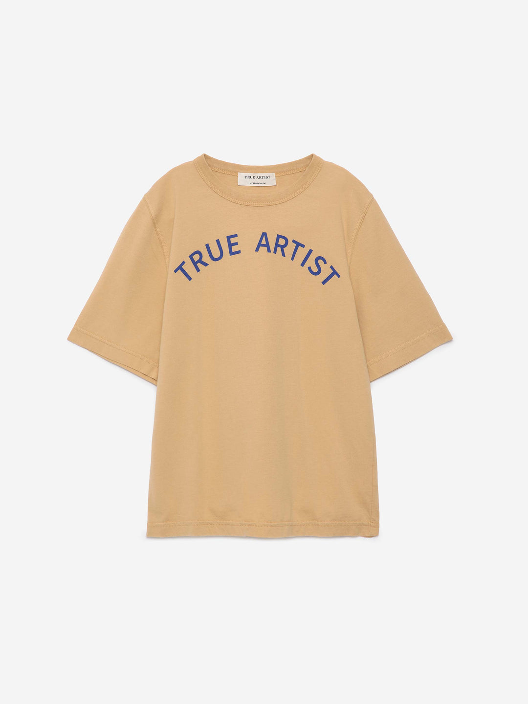 T shirt en coton caramel avec logo True Artist en bleu