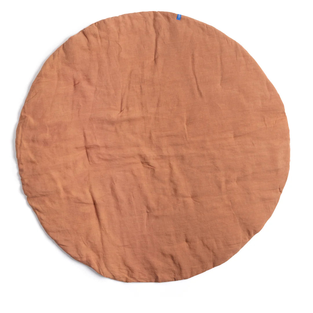 Tapis de jeux en lin terracotta