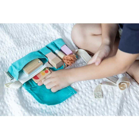 Trousse de maquillage professionnel en bois pour enfants