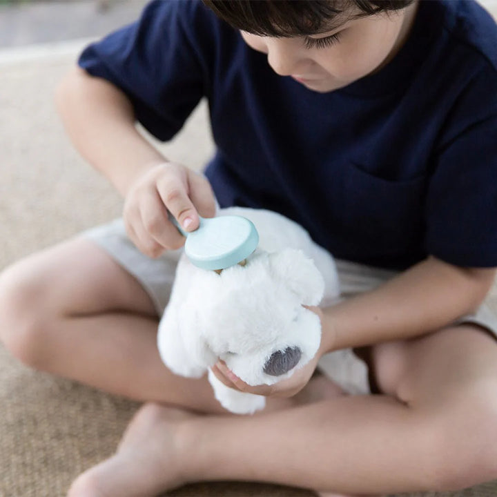 Enfant avec Trousse de soins pour animaux de compagnie Plan Toys