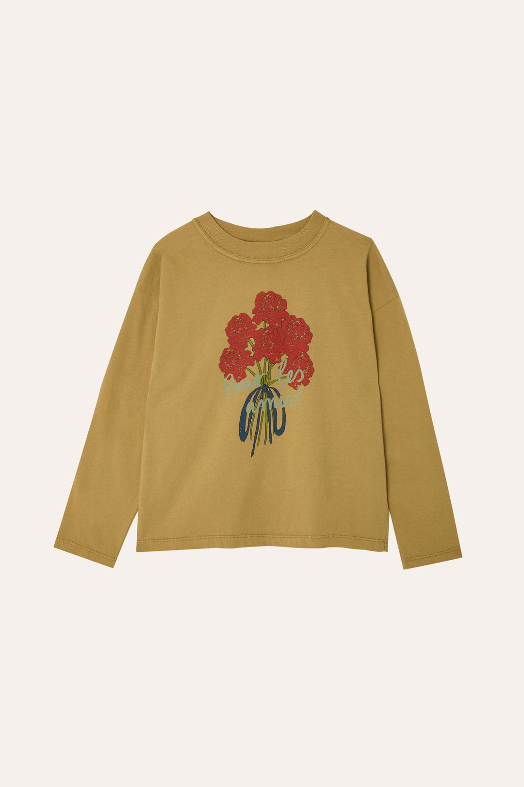 Tshirt manches longues moutard imprimé Bouquet de fleurs