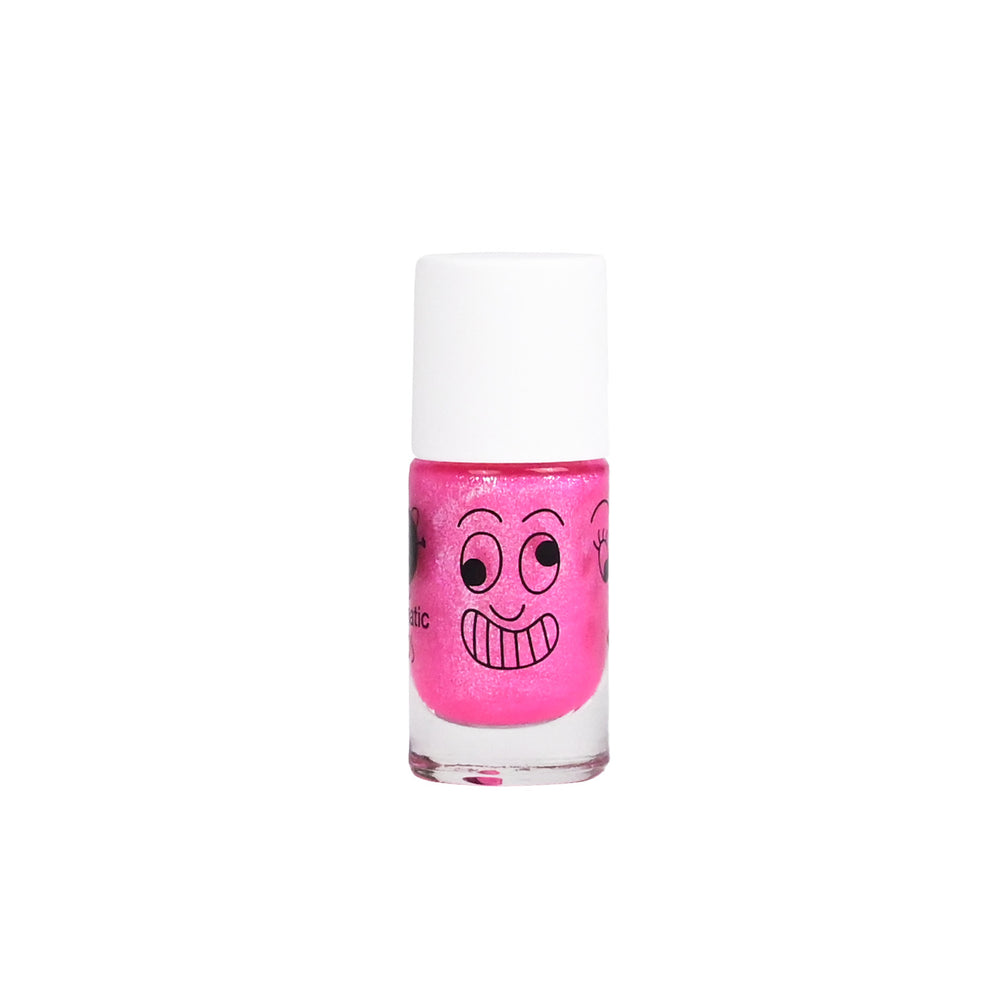 Vernis à ongles lavable rose fluo pailleté