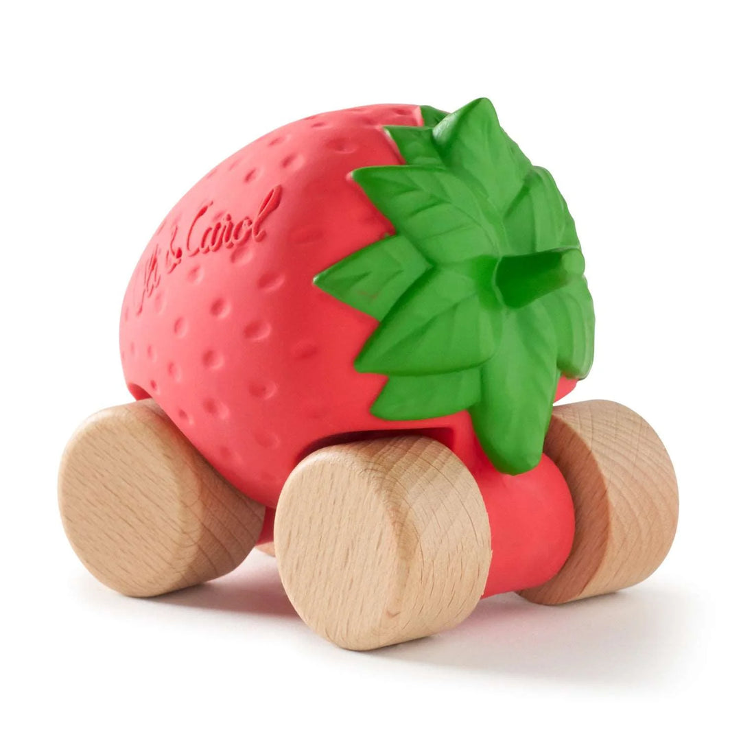 Voiture pour bébé en caoutchouc en forme de fraise