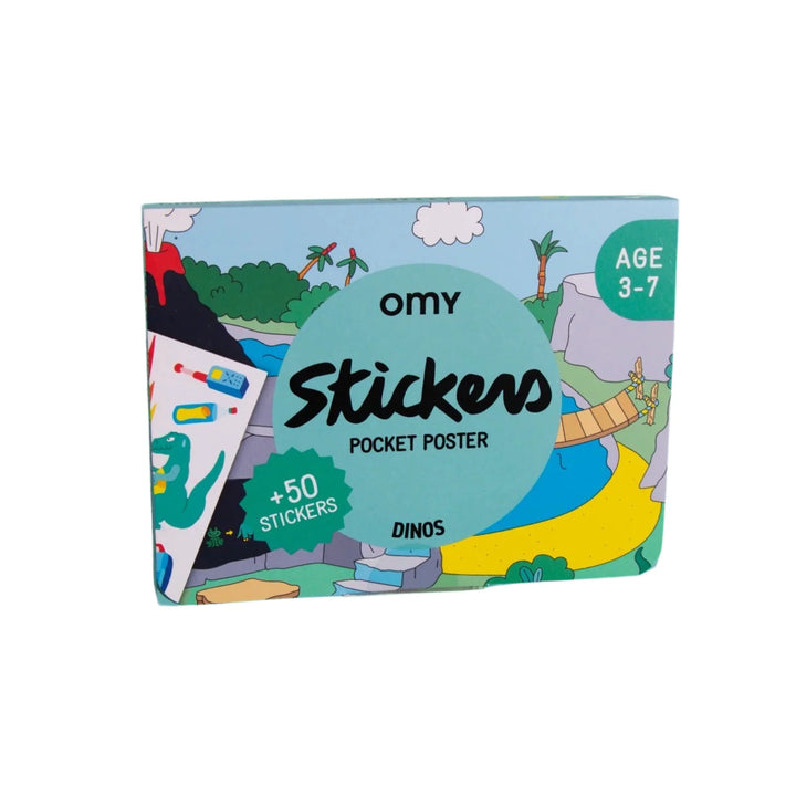 poster Dino de poche avec autocollantes