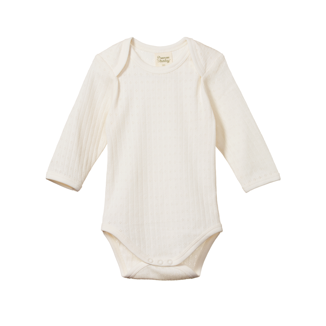 Body manches longues pointelle naturel