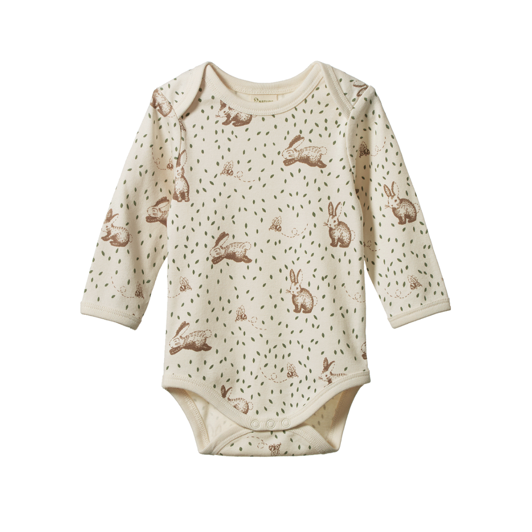 Body manches longues en coton avec imprimé lapins