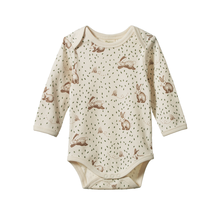 Body manches longues en coton avec imprimé lapins