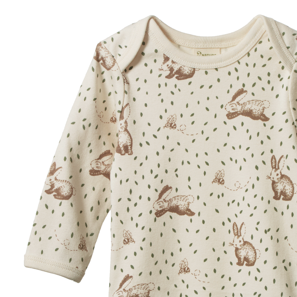 Body manches longues en coton avec imprimé lapins