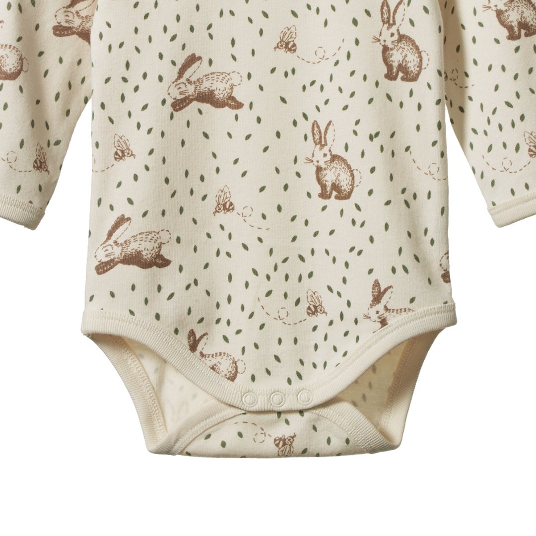 Body manches longues en coton avec imprimé lapins