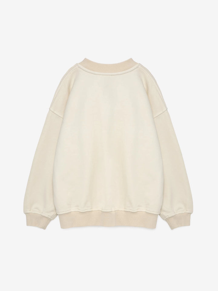 Chandail pour enfant en coton ouaté blanc ivoire