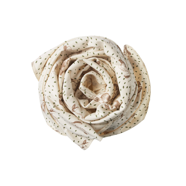 Couverture en coton beige avec imprimé lapins