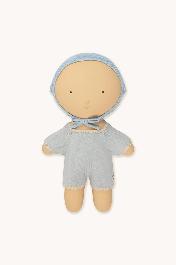 Poupée Gommu avec Habits de poupée Gommu en coton tricoté Bleu ciel
