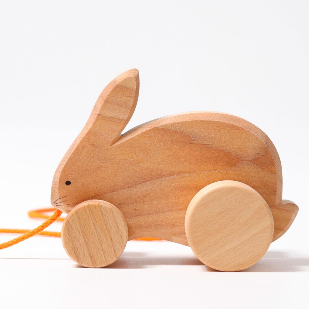 Lapin en bois à tirer