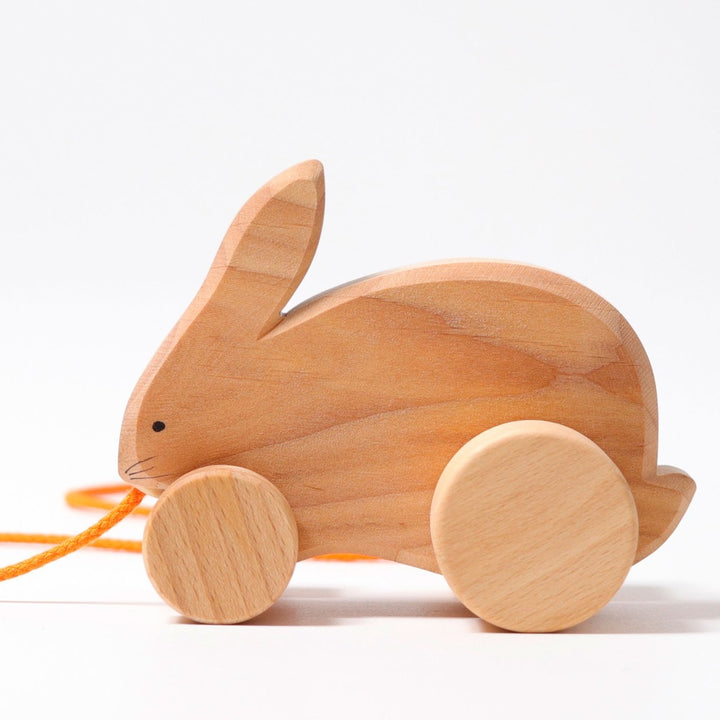 Lapin en bois à tirer
