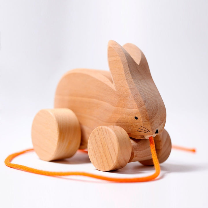 Lapin en bois à tirer