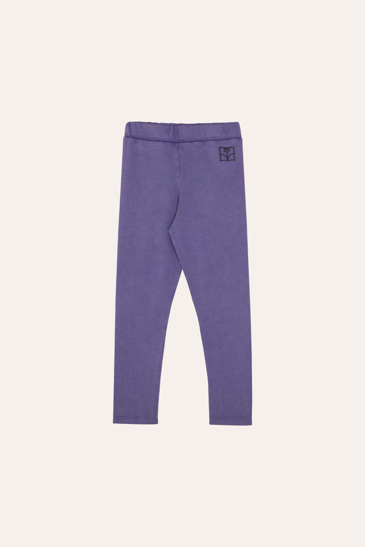 Legging en 100% coton côtelé bleu délavé