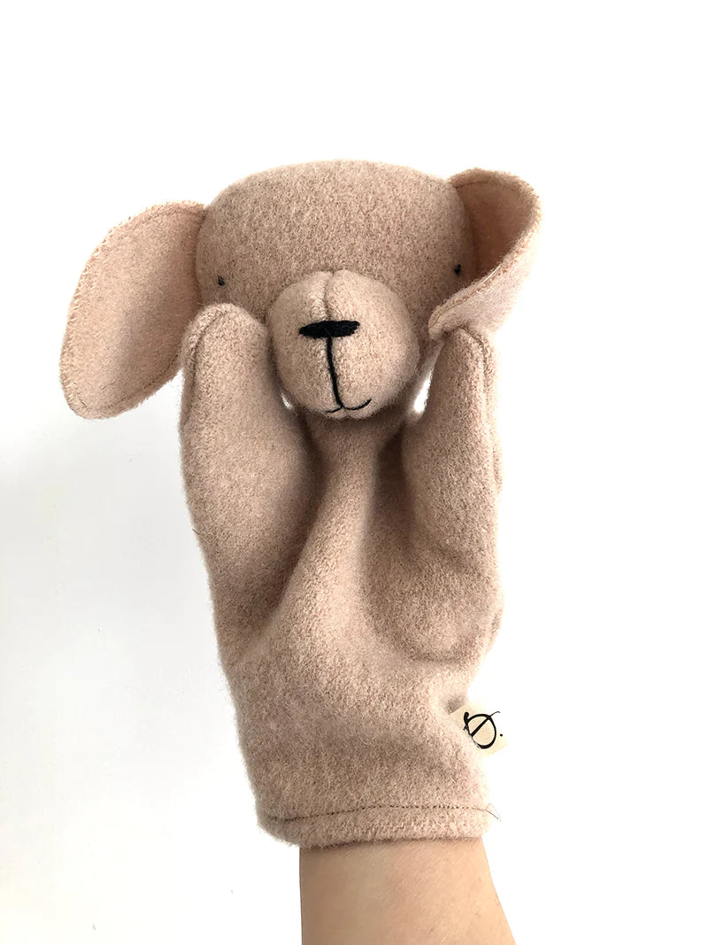 Marionnette à main Chiot Tan en laine