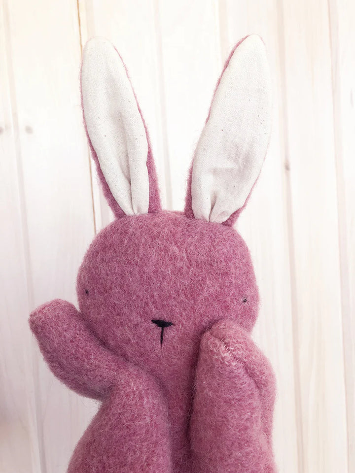 Marionnette à main Lapin framboise