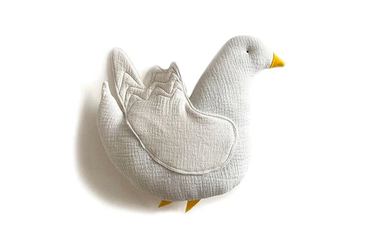 Oreiller en coton blanc en forme de colombe