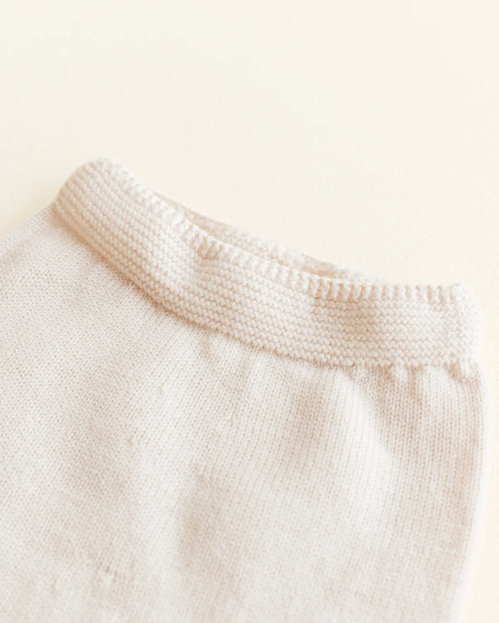Détail de Pantalon tricoté en laine mérinos crème