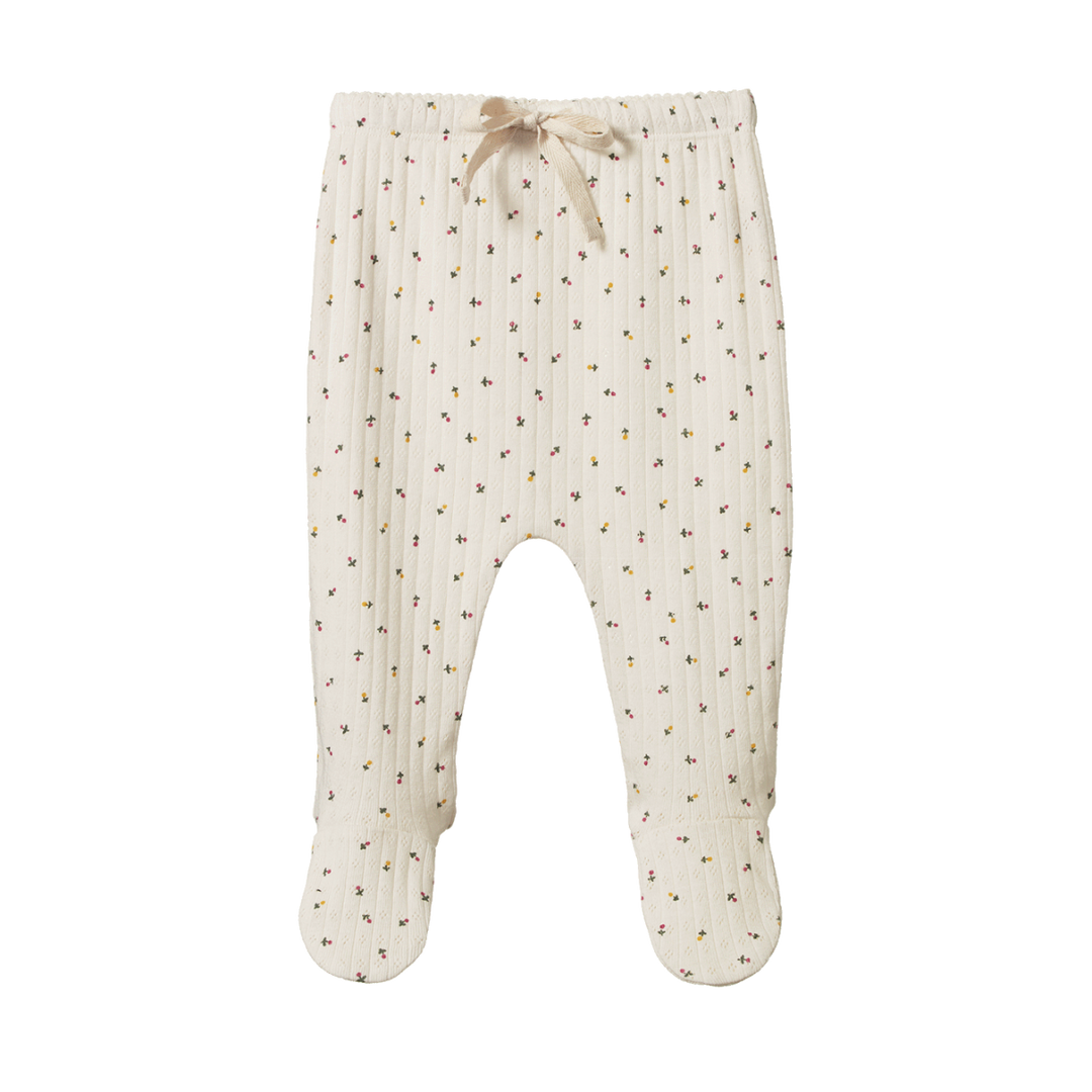 Pantalon à pattes pointelle avec imprimé floral