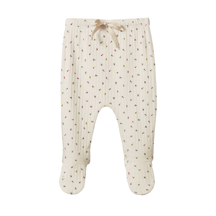 Pantalon à pattes pointelle avec imprimé floral
