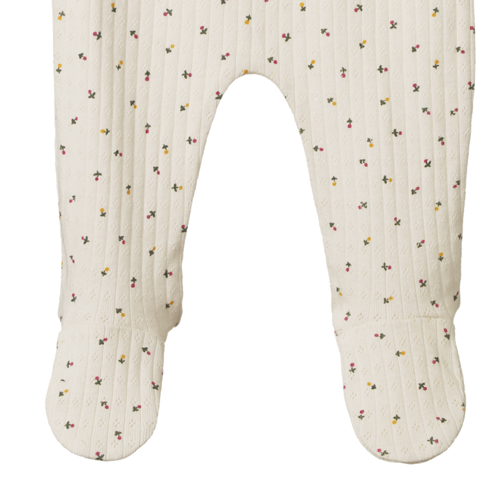 Pattes de Pantalon à pattes pointelle avec imprimé floral