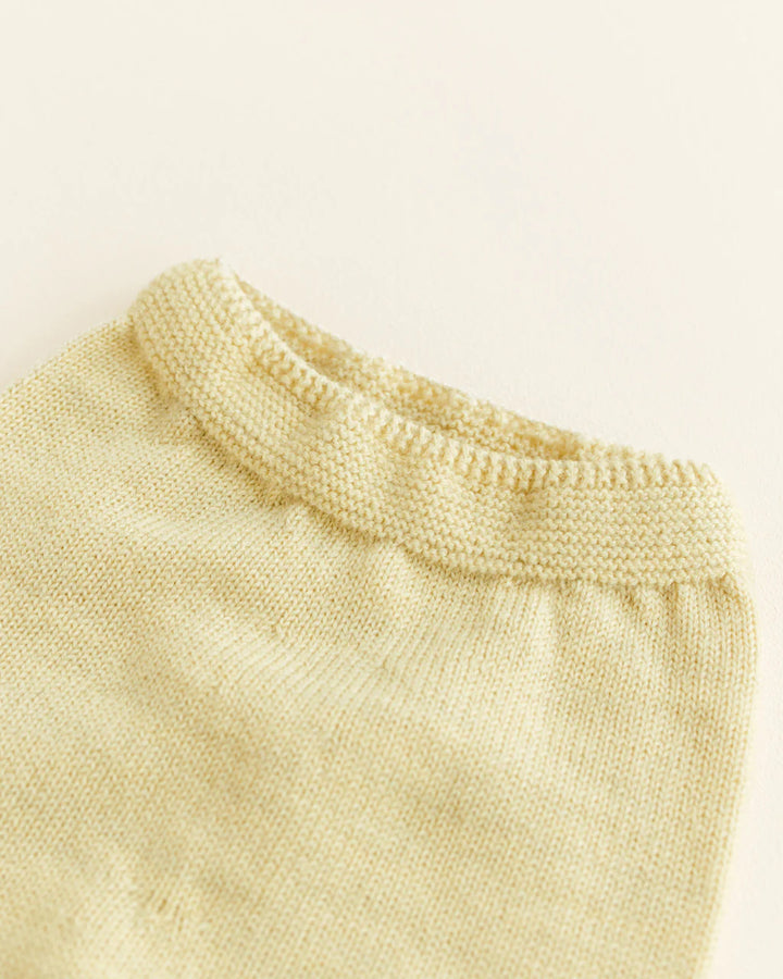 Détail de Pantalon tricoté en laine Jaune pâle
