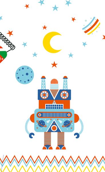 Détail de Parapluie en plastique transparent avec illustrations robots  Robots