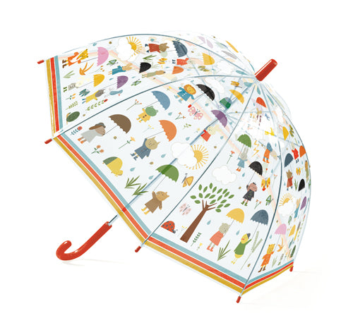 Parapluie transparent avec imprimé sous la pluie