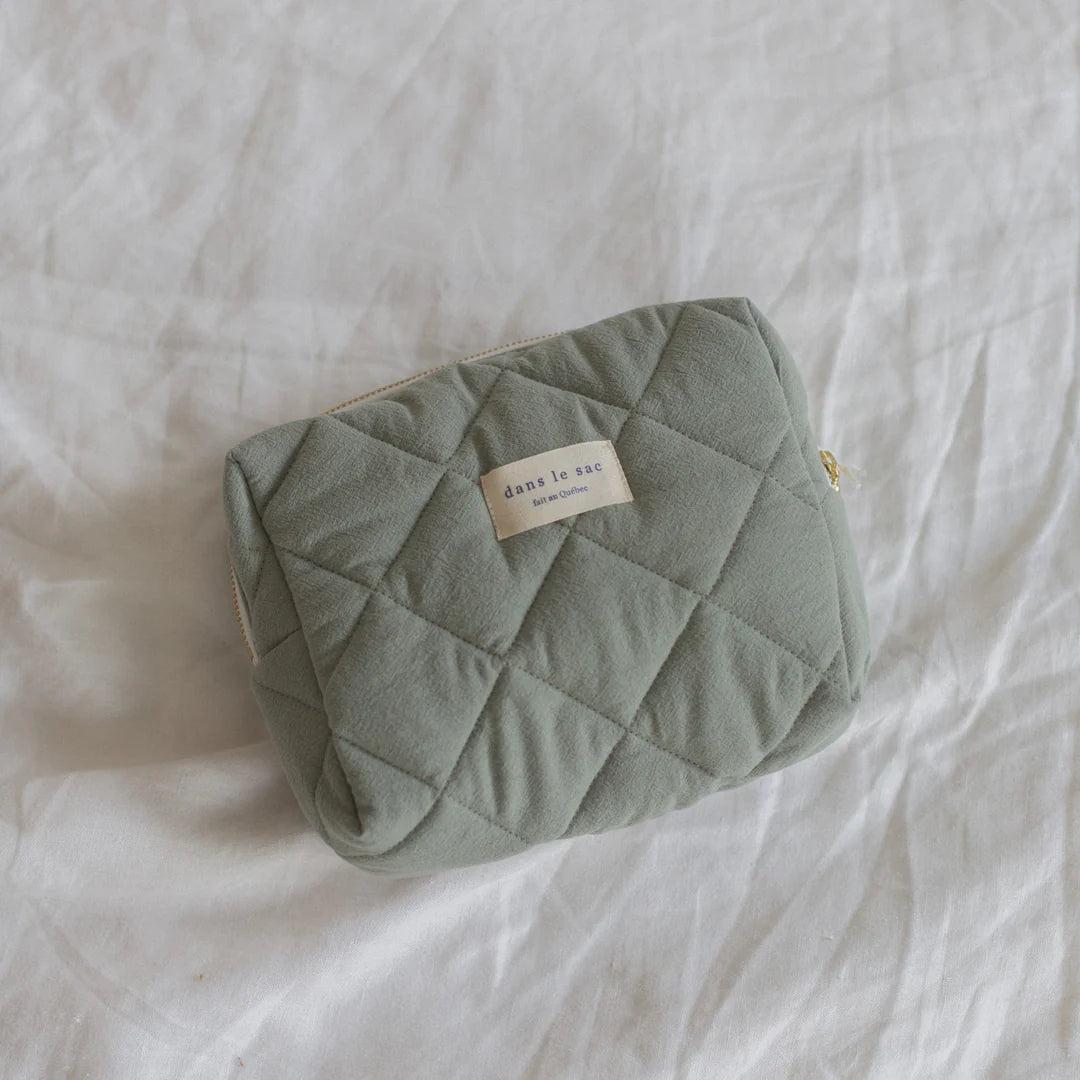 Pochette matelassé en coton menthe