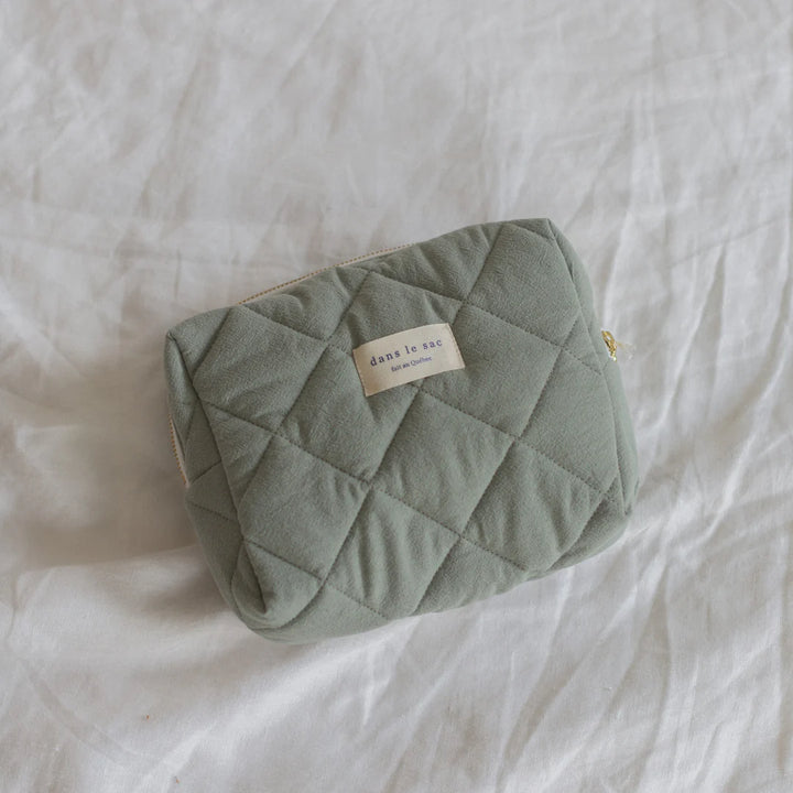 Pochette matelassé en coton menthe