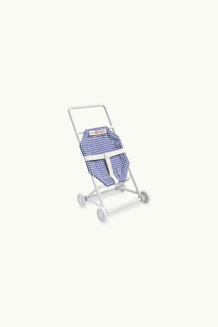 Poussette Gommu en tissu vichy bleu