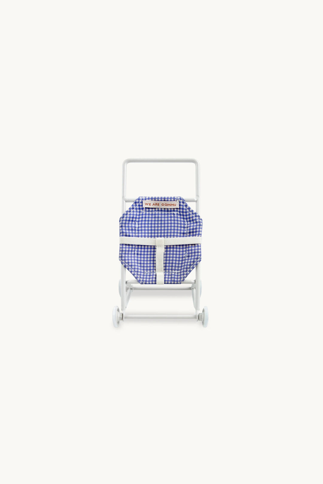 Poussette Gommu en tissu vichy bleu