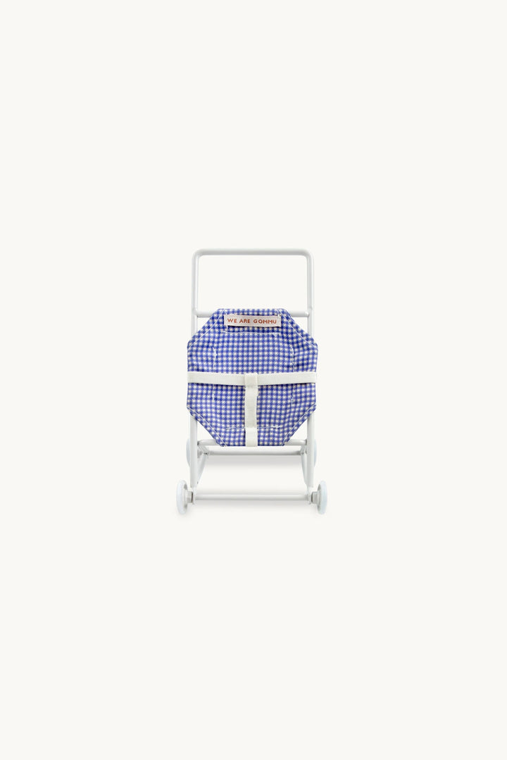 Poussette Gommu en tissu vichy bleu