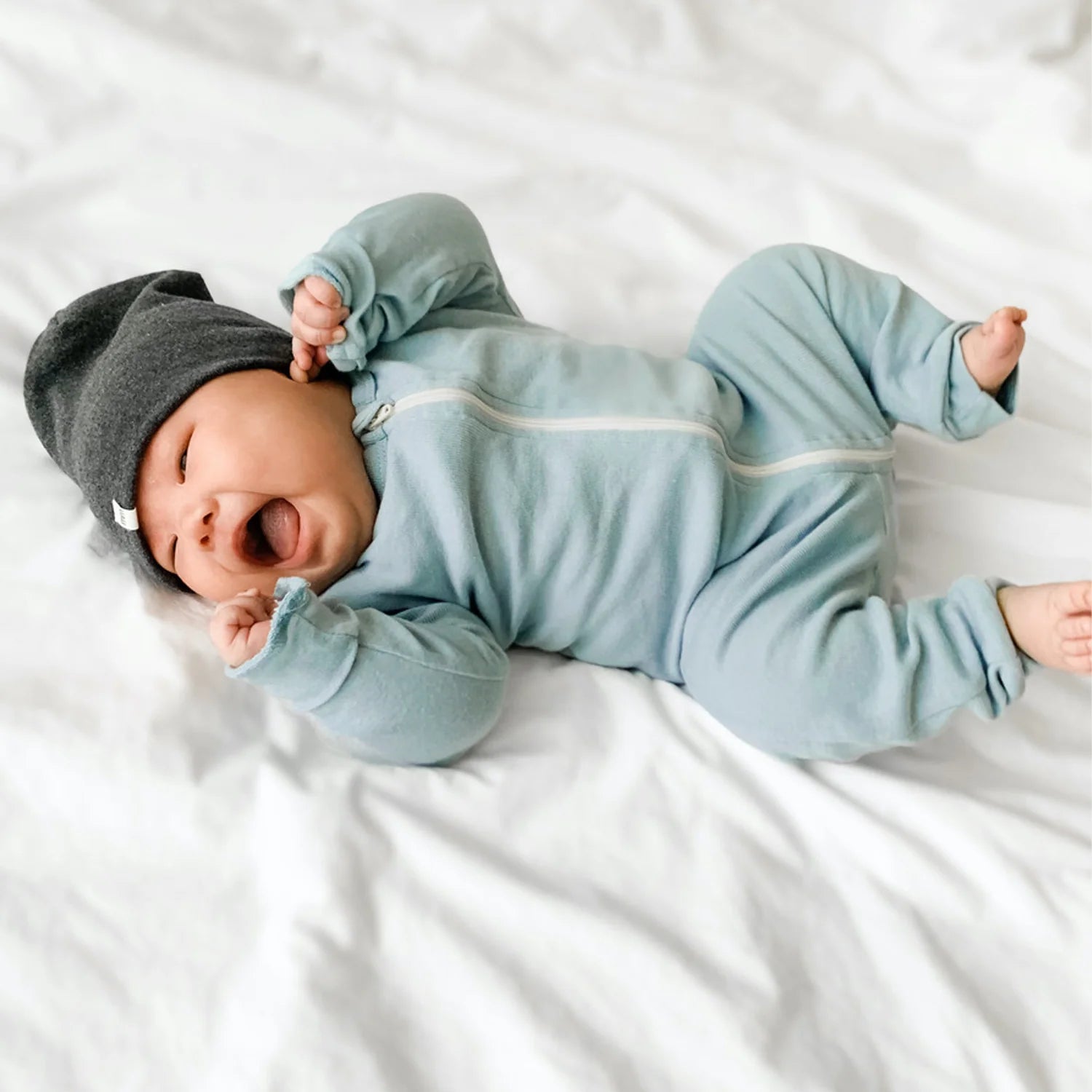 Bébé avec Pyjama pour bébé manches longues en coton bleu