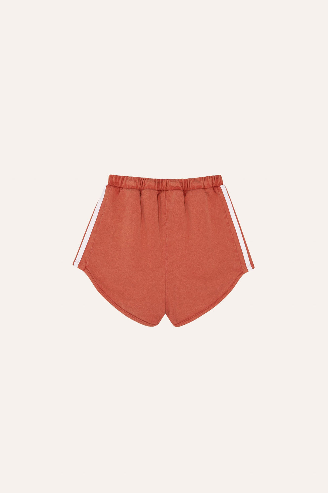 Short sportif en coton rouge délavé