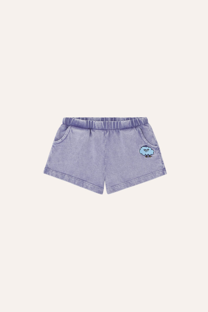 Short pour bébé en coton bleu délavé