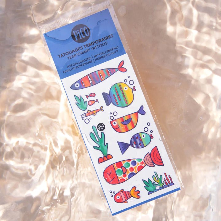 Tatouages temporaires Les poissons multicolores