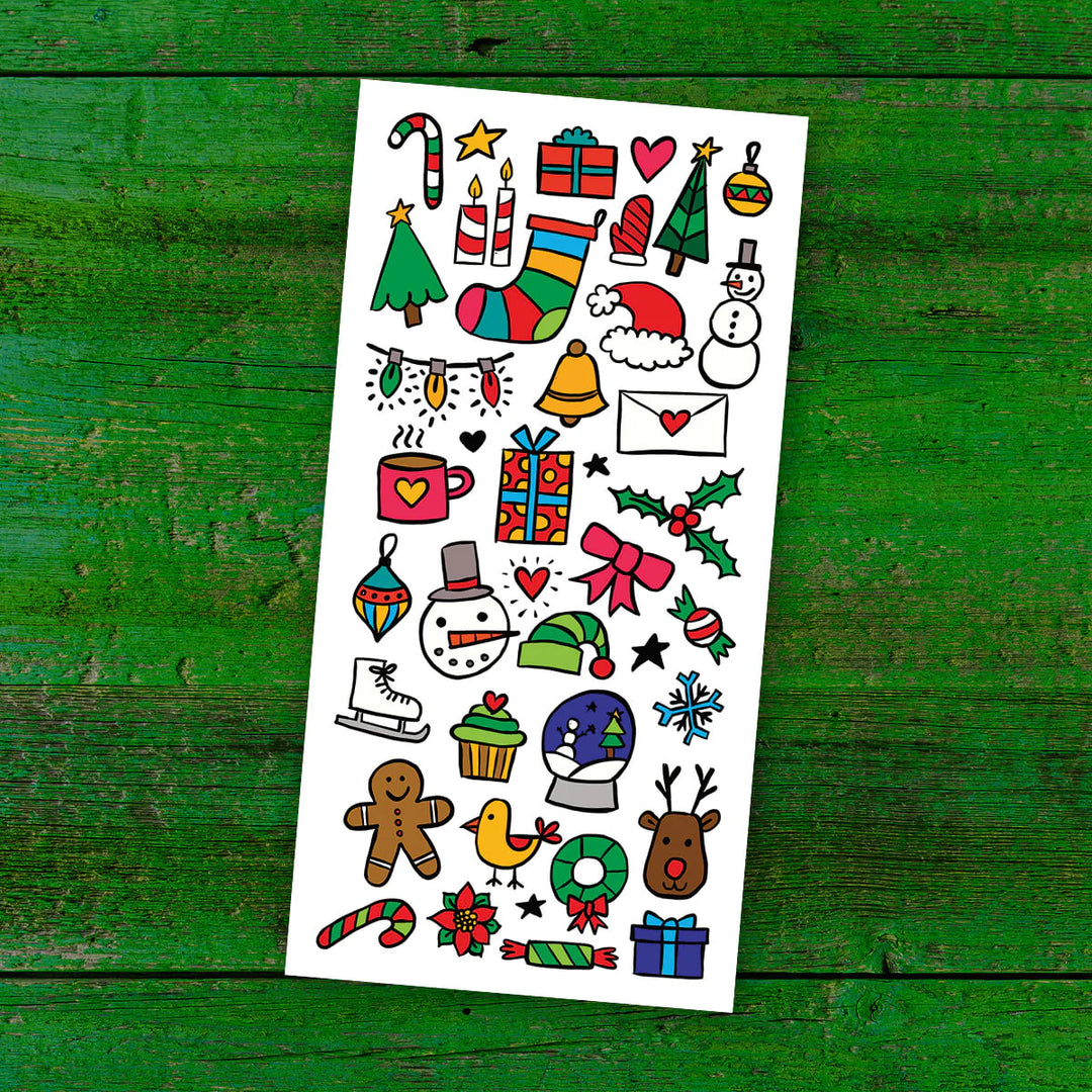 Tatouages temporaires Les doodles de Noël