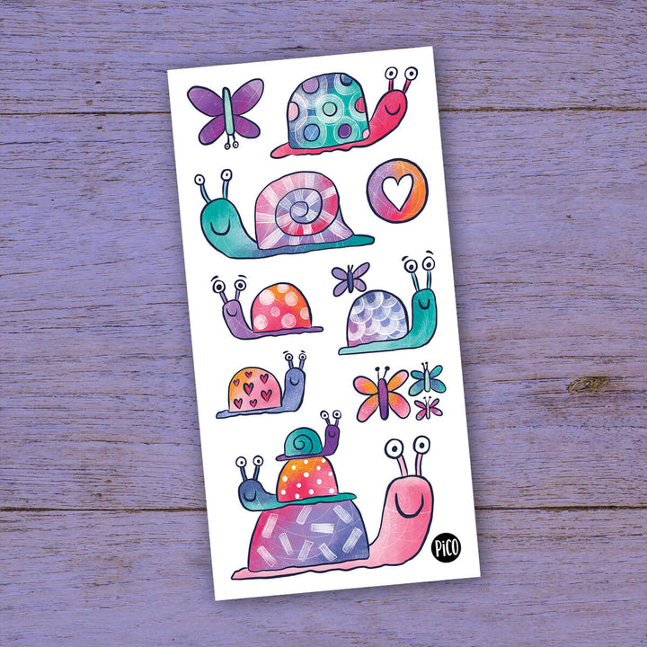 Tatouages temporaires Margot l'escargot et ses amies
