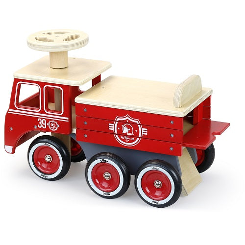 vilac porteur camion de pompier firetruck ride-on car v1126R