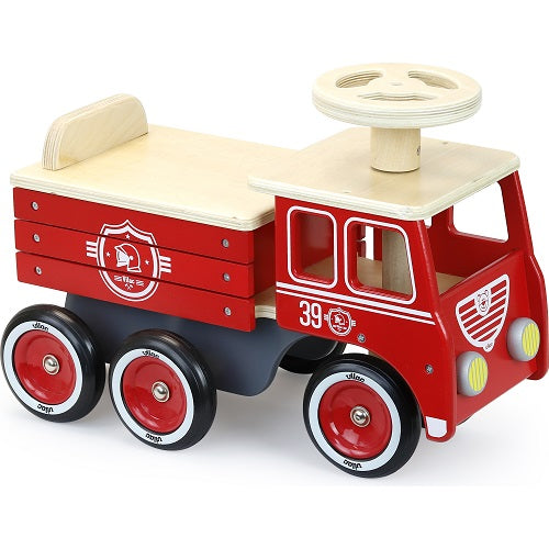 vilac porteur camion de pompier firetruck ride-on car v1126R