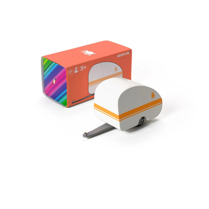 Candycar Rosebud trailer orange et blanc white