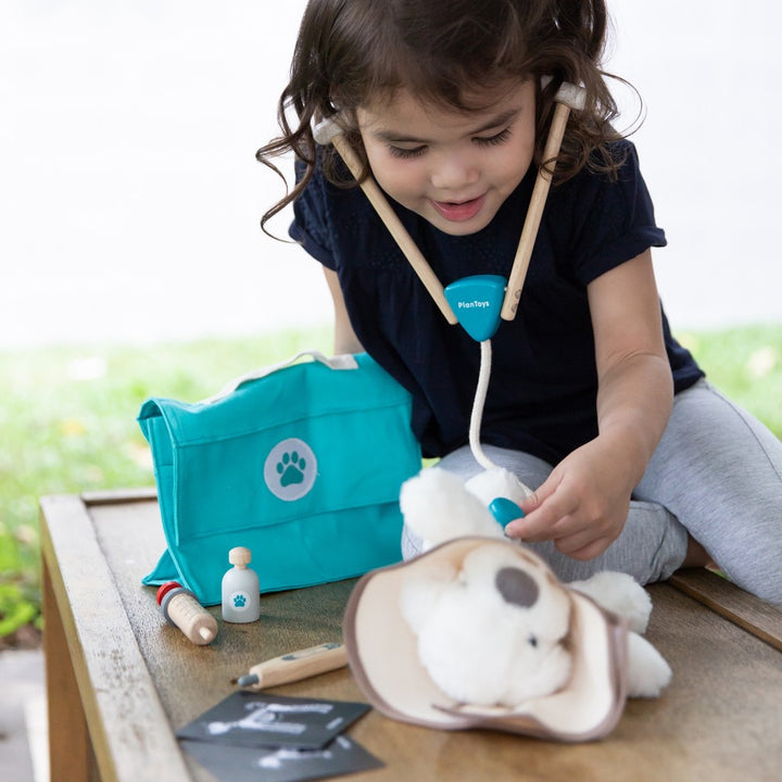 plan toys veterinarian set vet vétérinaire ensemble docteur doctor 3490 pretend-play imitation jouet toy