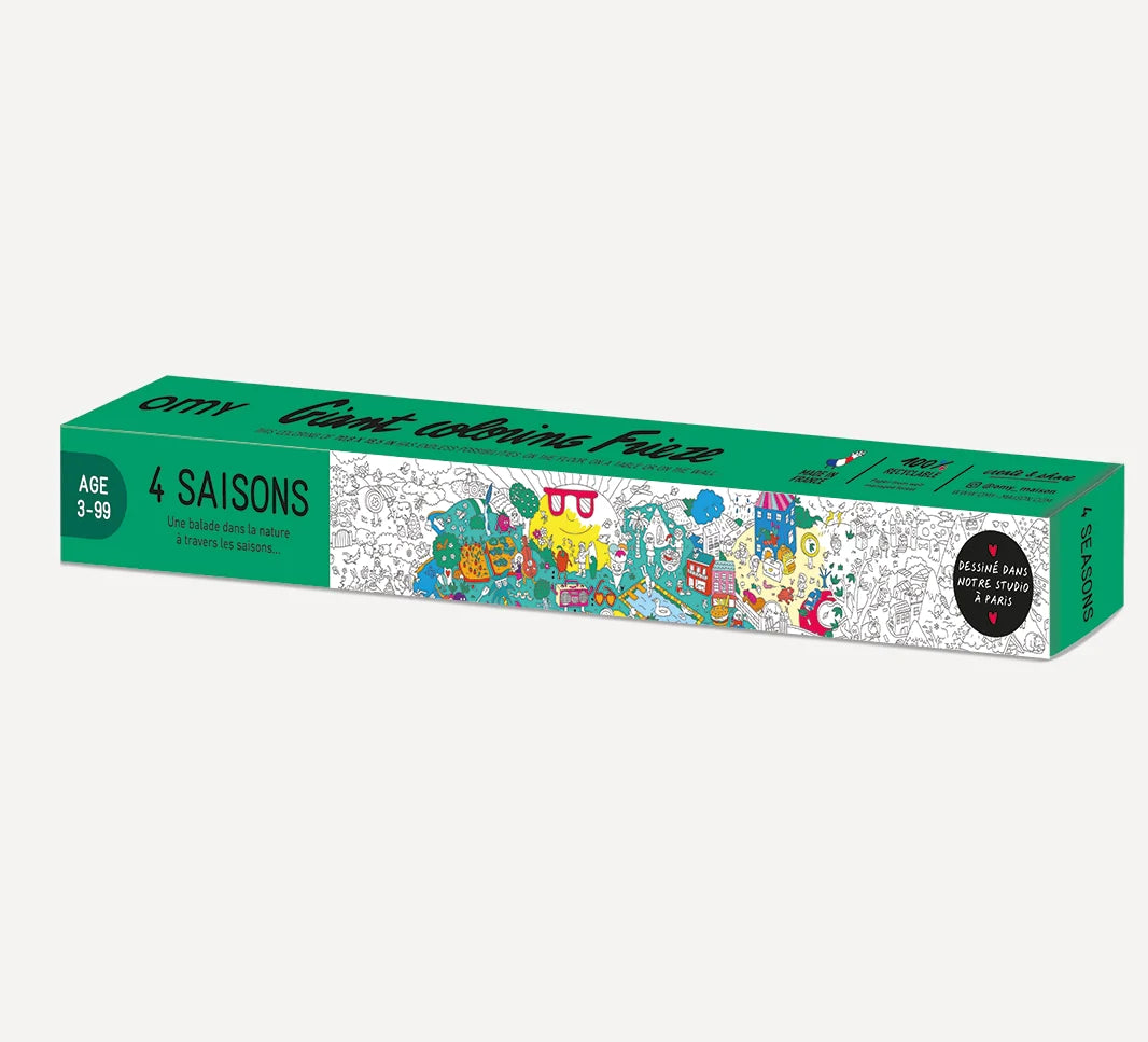 Omy montreal quebec canada frise affiche géante a colorier giant poster frieze 4 seasons saisons coloriage dessin enfants kids drawing coloring