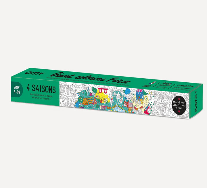Omy montreal quebec canada frise affiche géante a colorier giant poster frieze 4 seasons saisons coloriage dessin enfants kids drawing coloring