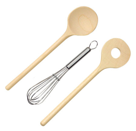 gluckskafer wood/stainless utensil set