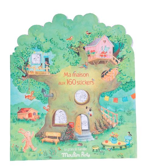 moulin roty ma maison aux 160 stickers coloring book cahier à colorier