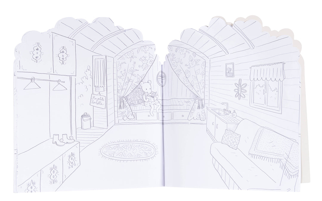 moulin roty ma maison aux 160 stickers coloring book cahier à colorier